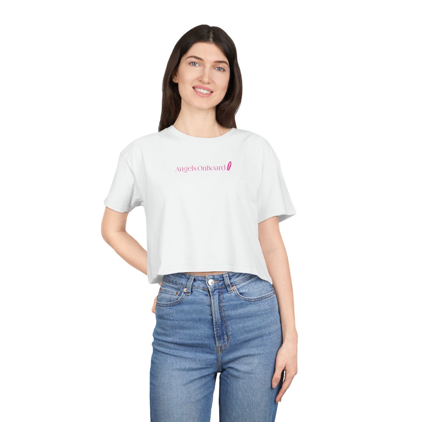 AOB Lipstick Print Crop Tee