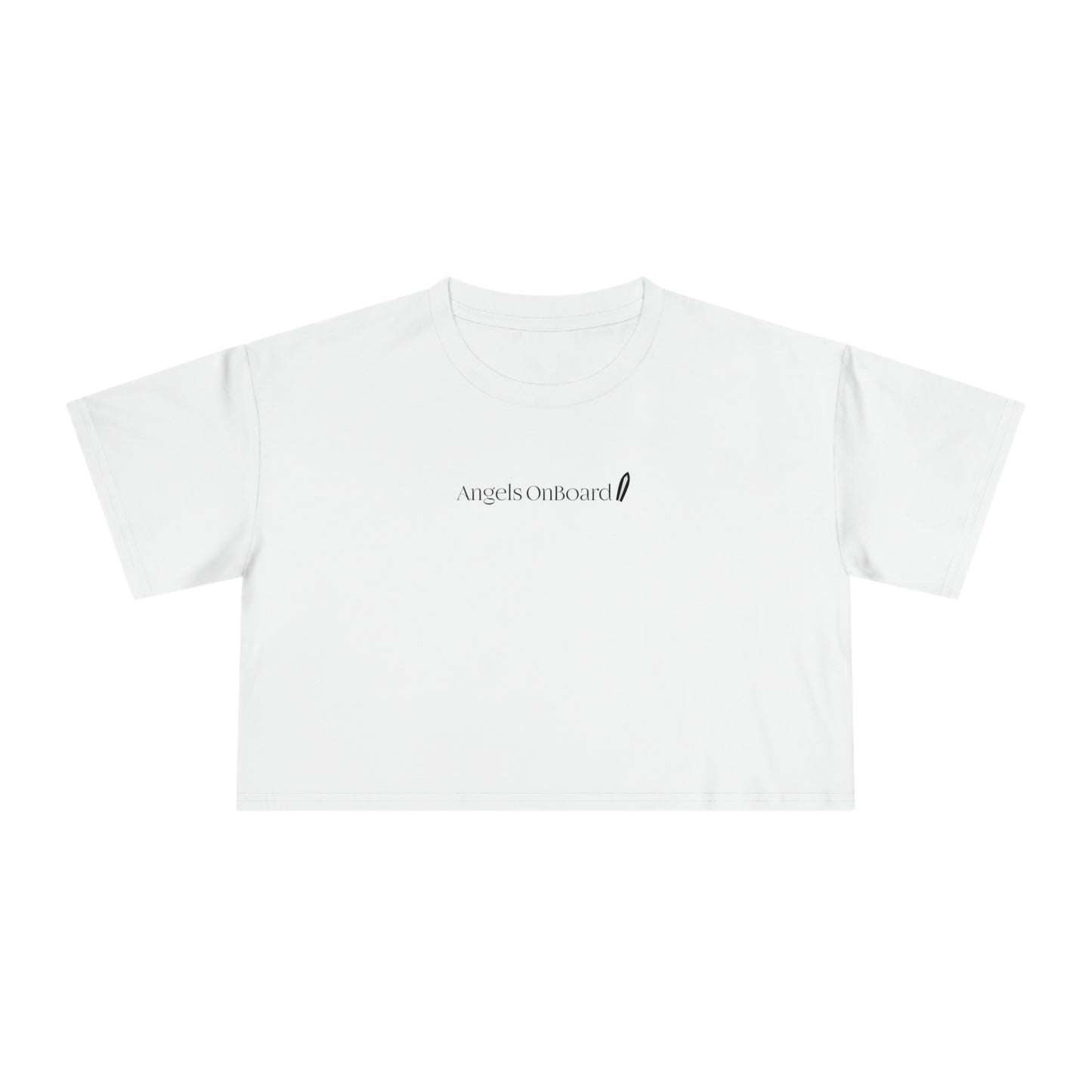 AOB Black on White Crop Tee