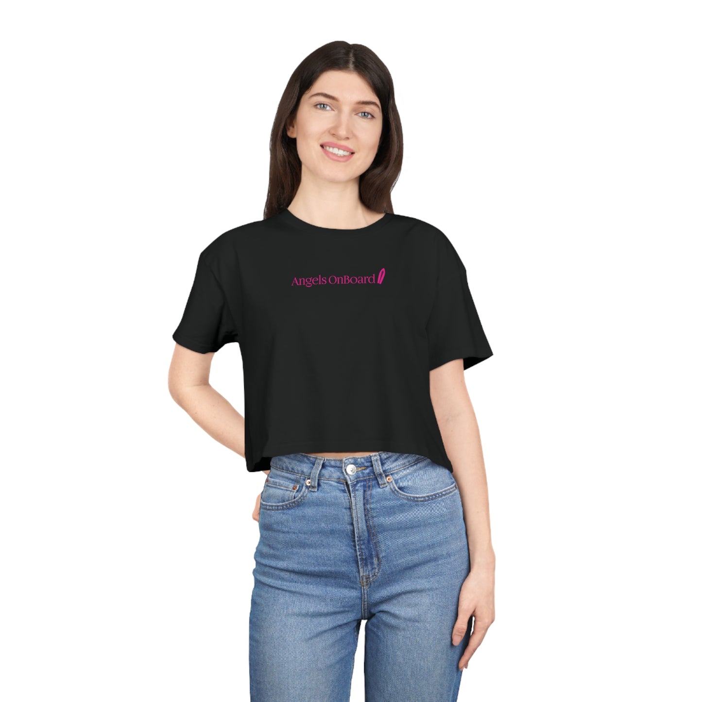 AOB Lipstick Print Crop Tee