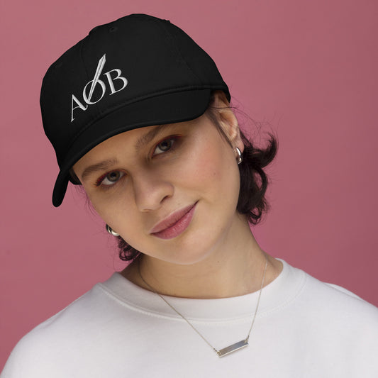 AOB White Print baseball hat